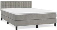vidaXL Boxspringbett 140 x 200 cm Boxspringbett mit Matratze Hellgrau 140x200...