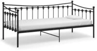 vidaXL Bettgestell, Schlafsofa Bettrahmen Schwarz Metall 90x200 cm