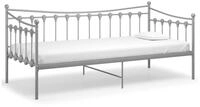vidaXL Bettgestell, Schlafsofa Bettrahmen Grau Metall 90x200 cm