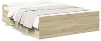 vidaXL Bettgestell, Bettrahmen mit Schubladen Sonoma-Eiche 120x200cm...