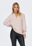 ONLY Blusenshirt ONLMETTE V-NECK LS SMOCK TOP NOOS WVN Kunstfaser, regular fit