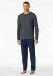 Schlafanzug SCHIESSER "Casual Essentials", Herren, Gr. 48, schwarz (203, anthrazit),