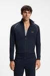Sweatjacke BOSS "Mix&Match Jacket Z", Herren, Gr. M (50), blau (dunkelblau),