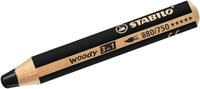 STABILO Buntstift Holzfarbstift woody 3 in 1 schwarz (5 St&uuml;ck)