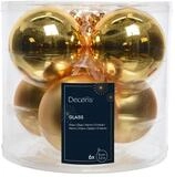 Kaemingk Weihnachtsbaumkugel, Weihnachtskugeln Glas 8cm 6 St&uuml;ck - Hellgold