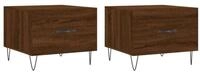 vidaXL Couchtisch Couchtische 2 Stk. Braun Eichen-Optik 50x50x40 cm...