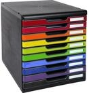 EXACOMPTA Schubladenbox Schubladenbox MODULO A4 10 geschlossene Schubladen Regenbogen