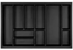 SO-TECH&reg; Besteckeinsatz ORGA-BOX Junker Slim lavagrau mit Perlstruktur, 725 x 476 mm