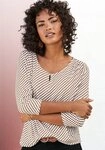 Vivance Rundhalsshirt mit goldfarbenem Zierknopf am Ausschnitt aus weichem