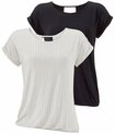 LASCANA Kurzarmshirt mit modischem Cut-Out (2er-Pack) aus weichem Viskose-Stretch