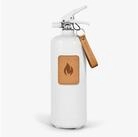 Nordic Flame Pulver-Feuerl&ouml;scher Feuerl&ouml;scher wei&szlig; mit Leder Emblem Hell 2...