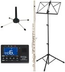 Classic Cantabile Querfl&ouml;te FL-100 Querfl&ouml;te Starter-Set C, Vorgezogenes G,...