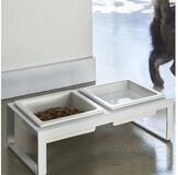 Yamazaki Futternapf Tower Doppelnapf 2 Schalen f&uuml;r Hunde Katzen Metallgestell,