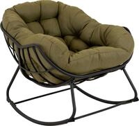 Lesli Living Schaukelstuhl Schaukelstuhl Relax-Stuhl Gartenstuhl oliv schwarz gr&uuml;n