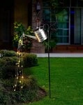 BONETTI LED Solarleuchte Deko Solar LED Gie&szlig;kanne aus Metall mit LED-Licht,