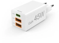 Hama Schnellladeger&auml;t, GaN, 1x USB-C, 2x USB-A, Mini-Ladeger&auml;t, PD, 45 W,