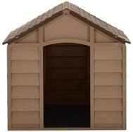 vidaXL Hundezwinger 71 x 715 x 68 cm Hundeh&uuml;tte Braun 71x71,5x68 cm Kunststoff