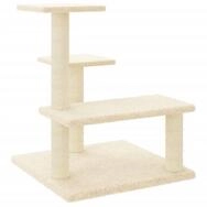 vidaXL Kratzbaum, Katzenbaum mit Sisal-Kratzs&auml;ulen Creme 61 cm