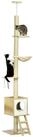 PawHut Kratzbaum Kletterbaum mit Katzenhaus Katzenleiter Katzenbaum, Hellbraun+Beige,