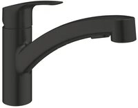 Grohe K&uuml;chenarmatur Eurosmart K&uuml;che flacher Auslauf Dualbrause matt black
