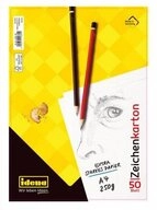 Idena Zeichenkartonblock Zeichenkarton DIN A4, 50 Blatt 250g Aquarell Malen und