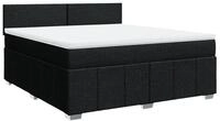 vidaXL Bett Boxspringbett mit Matratze Schwarz 180x200 cm Stoff
