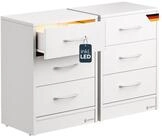 Casaria Nachttisch Eloise (2-St), CASARIA&reg; 2x Nachttisch Eloise wei&szlig; LED