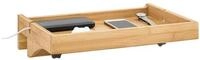SoBuy Nachttisch NKD01, Klemmregal f&uuml;rs Bett mit Kabelf&uuml;hrung, Bambus,...