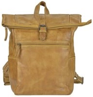 Bear Design Freizeitrucksack "Rick" Cow Lavato Leder Rucksack 27x40cm, Rolltop,