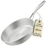 SILBERTHAL Bratpfanne Edelstahlpfanne 24cm Unbeschichtet Induktion, Edelstahl 18 / 10