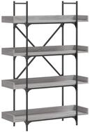 vidaXL B&uuml;cherregal, Buchregal 4 B&ouml;den Grau Sonoma 100x33x145,5 cm...