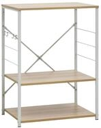 vidaXL K&uuml;chenregal Mikrowellenregal Wei&szlig; Eiche 60&times;39,6&times;79,5 cm Holzwerkstoff
