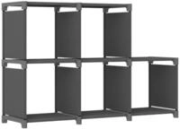 vidaXL B&uuml;cherregal W&uuml;rfel-Regal 5 F&auml;cher Grau 103x30x72,5 cm Stoff, 1-tlg.