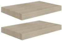 vidaXL Wandregal, Schwebende Wandregale 2 Stk. Eichefarben 40x23x3,8cm MDF