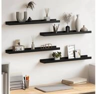 vidaXL Wandregal vidaXL Wandregale 4 Stk. Schwarz 60x9x3 cm