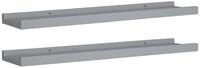vidaXL Wandregal, Bilderleisten 2 Stk. Grau 60x9x3 cm MDF