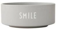 Design Letters Snackschale Snack Bowl Smile Hellgrau, Porzellan
