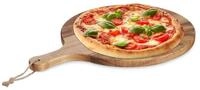 relaxdays Pizzaschneidebrett Pizzabrett aus Akazienholz, Holz