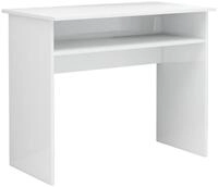 vidaXL Schreibtisch, B&uuml;rotisch Computertisch Hochglanz-Wei&szlig; 90x50x74 cm