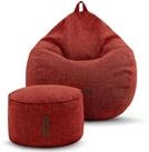 Green Bean Sitzsack Indoor Sitzsack L Home Linen + Hocker (2er Set Indoor...
