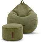 Green Bean Sitzsack Indoor Sitzsack L Home Linen + Hocker (2er Set Indoor Sitzsack