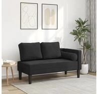 vidaXL Chaiselongue Chaiselongue mit Kissen Schwarz Samt