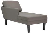 vidaXL Chaiselongue, Chaiselongue mit Kissen Hellgrau Cordstoff