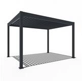 Weide Pergola Deluxe Elektrischer Pavillon Terrassen&uuml;berdachung Aluminium LED 3x4 M,