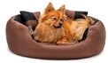 lionto Tierkissen, Wendek&ouml;rbchen 4-in-1 Heimtierbett, 65x50 cm, schwarz/braun,