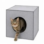 lionto Tierh&ouml;hle quadratisch, Regaleinsatz & Katzenbett 2-in-1, 33x37x33 cm