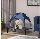 PawHut Tierbett Hundeliege mit Baldachin, Atmungsaktiv, Oxford, Netzstoff, Taftstoff,