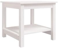 vidaXL Ablagetisch, Couchtisch Wei&szlig; 50x50x45 cm Massivholz Kiefer