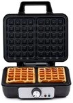 *Alpina* Waffeleisen, Schwarz-Silber, 1000 W, Temperaturstabiler Griff