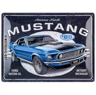 Nostalgic-Art Metallschild Blechschild 30 x 40 cm - Ford - Ford Mustang Blue &acute;69